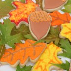 Fall Leaf and Acorn Cookies