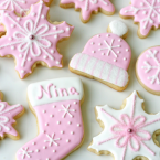 Pink Snowflake Cookies for a Winter Baby