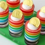 St Patricks day rainbow jello