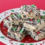 Peppermint Oreo Krispie Treats