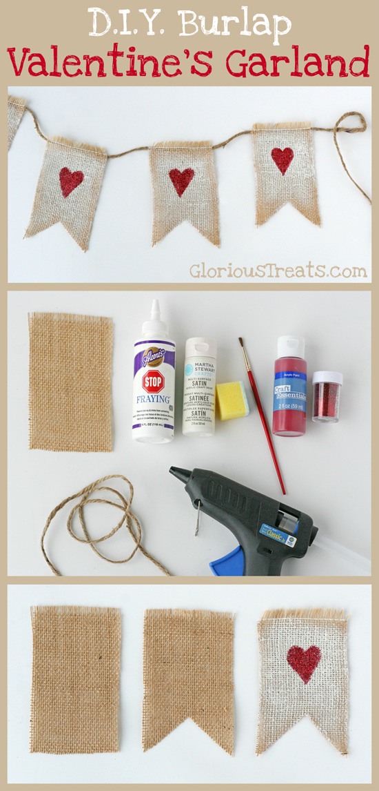 D.I.Y.} Burlap Valentine's Garland » Glorious Treats