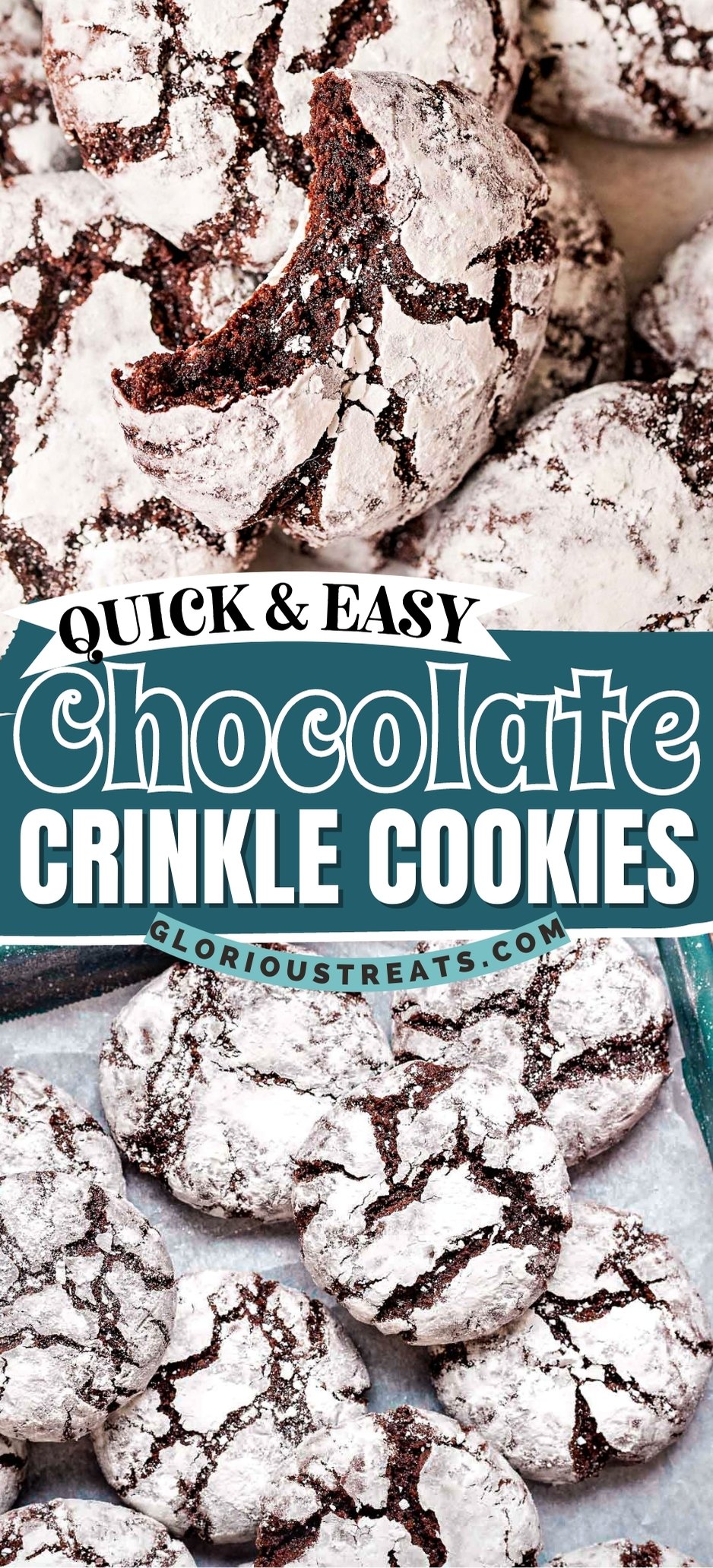 Easy Chocolate Crinkle Cookies Recipe - Glorious Treats