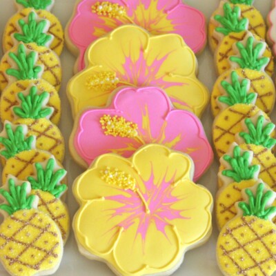 Hibiscus Decorated Cookies