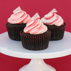 Chocolate cupcakes with peppermint frosting