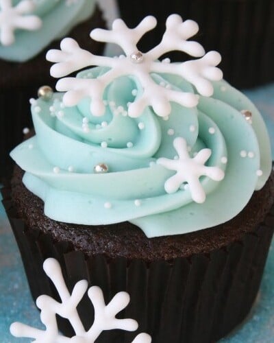 chocolate cupcakes with royal blue icing