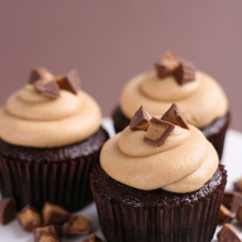 Chocolate cupcake with peanut butter frosting