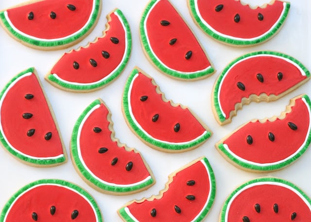 Watermelon (shaped) Cookies