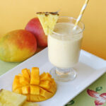 smoothie with pineapple slice