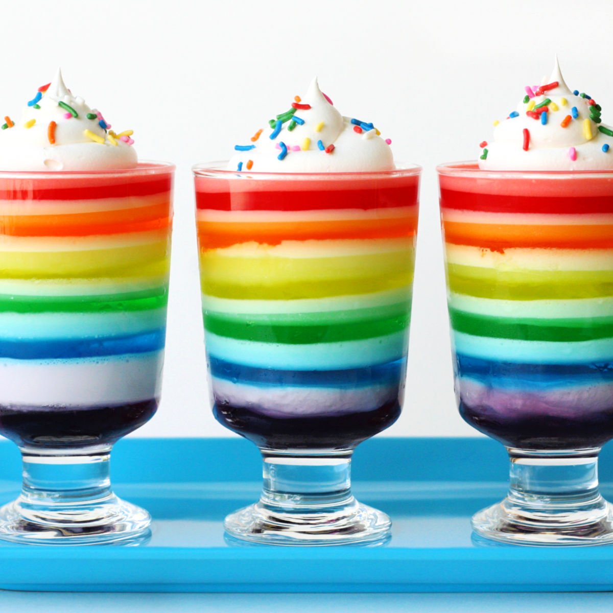 Rainbow Jello Cups Recipe