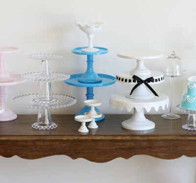 Gorgeous Cake Stand Collection (with links to sources) - via GloriousTreats.com