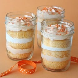 Orange Dreamsicle Cupcakes in a Jar