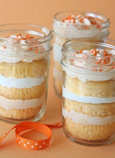 Orange Dreamsicle Cupcakes in a Jar
