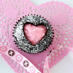 heart shaped chocolate cupcake