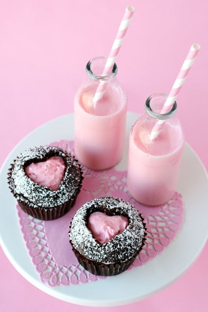Heart Cutout Cupcakes