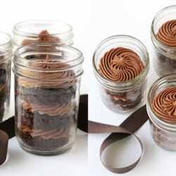 chocolate cupcakes in a jar