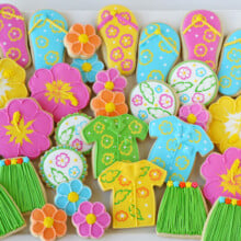 sugar cookies with tropical icing