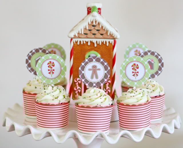 Gingerbread party cupcakes