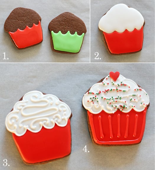 Cupcake decorated cookies