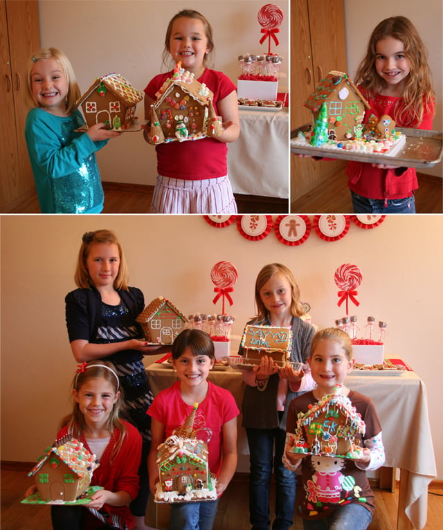 Kids with Gingerbread Houses