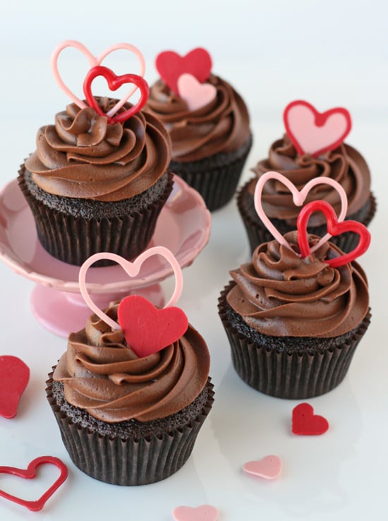 Chocolate Valentine's Heart Cupcakes