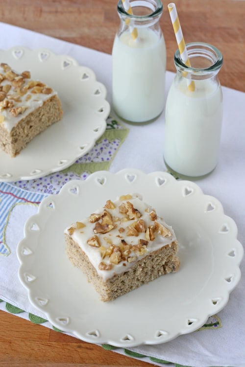 Banana Cake with Cream Cheese Frosting - by Glorious Treats