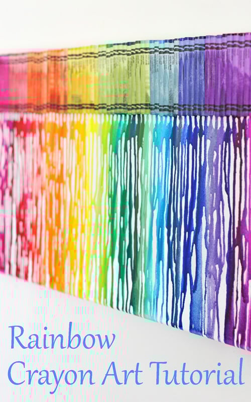 The best rainbow melted crayon art tutorial