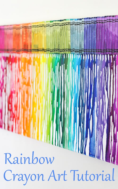 The best rainbow melted crayon art tutorial