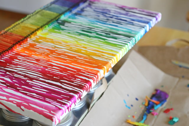 How To Make Melted Rainbow Crayon Art - Glorious Treats
