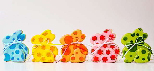 Colorful 3D Easter Bunny Cookies 