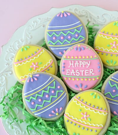 Pretty Easter Egg Cookies