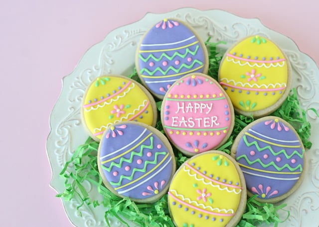 Pretty Easter Egg Cookies