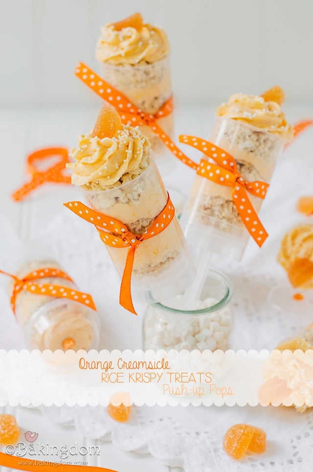 Orange Creamsicle Rice Krispy Treats by ©Bakingdom {Guest post on Glorious Treats}