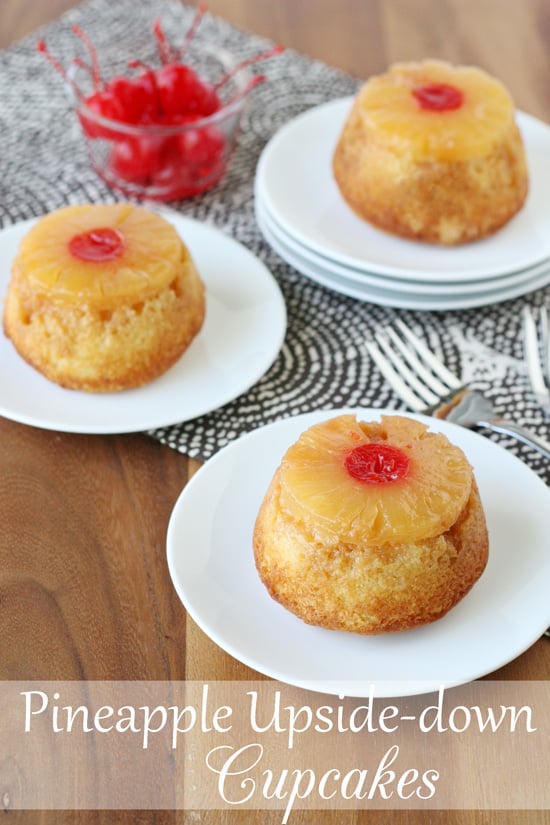 Pineapple Upside-down Cupcakes - by Glorious Treats