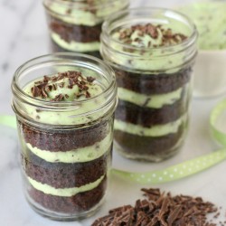 Chocolate Mint Chip Cupcakes {in a jar} - by Glorious Treats