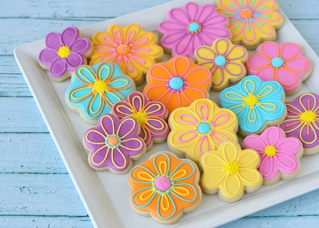 Pretty Flower Decorated Cookies - by Glorious Treats