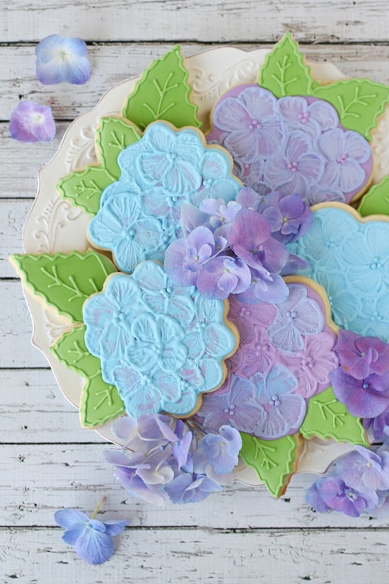 Hydrangea Cookies - by Glorious Treats
