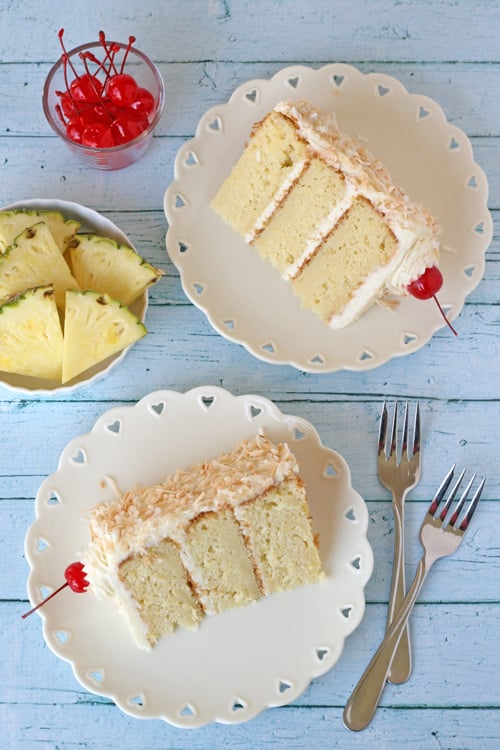 Pina Colada Cake - by glorioustreats.com