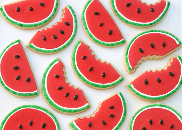 Watermelon Decorated Cookies - glorioustreats.com