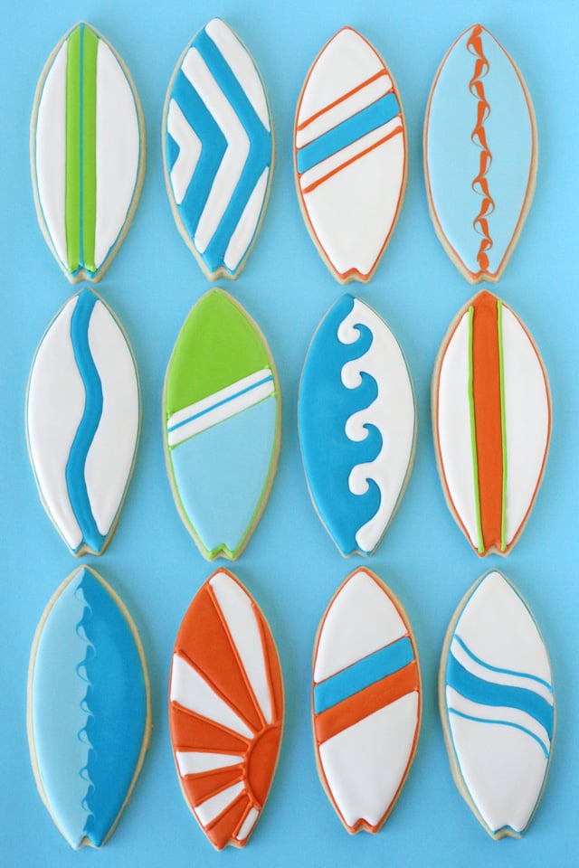 Surfboard Cookies - by Glorious Treats
