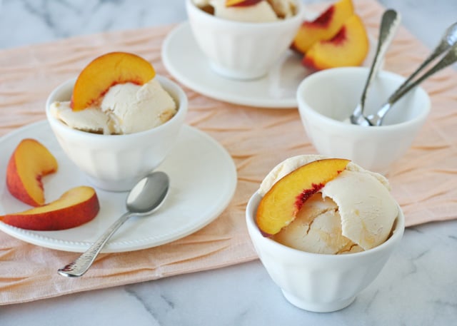 Homemade Peach Ice Cream - glorioustreats.com