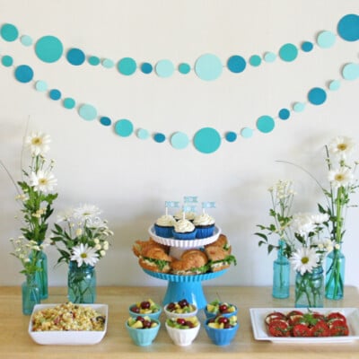 Easy Paper Polka-dot Garland Tutorial - glorioustreats.com