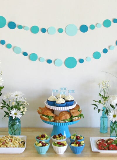 Easy Paper Polka-dot Garland Tutorial - glorioustreats.com