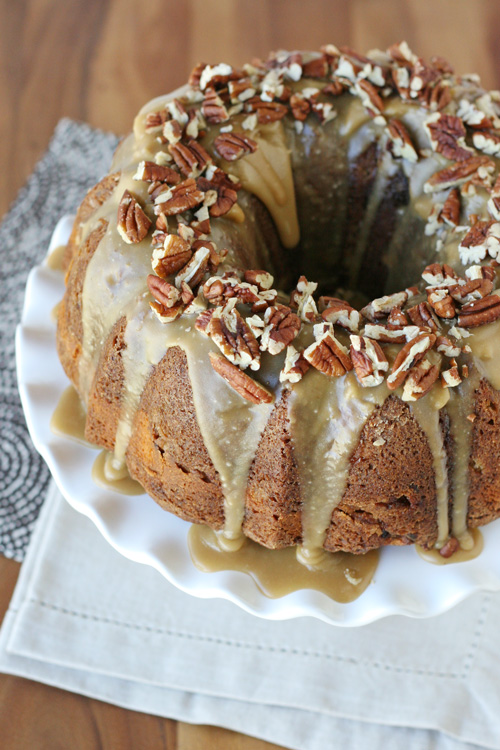 Apple Pecan Cream Cheese Bundt Cake - glorioustreats.com