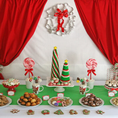 Christmas Cookie Exchange Party Table - glorioustreats.com