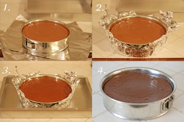 How to make a water bath for Cheesecake - from glorioustreats.com