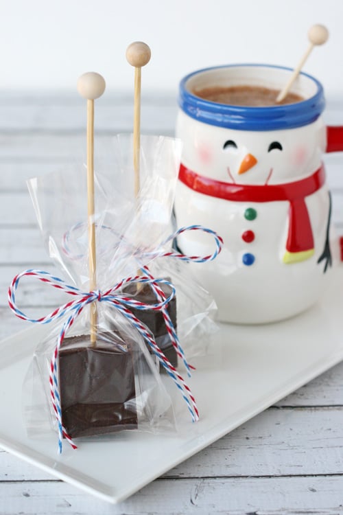 Hot Cocoa on a Stick - Such a perfect little gift idea!! From Glorious Treats