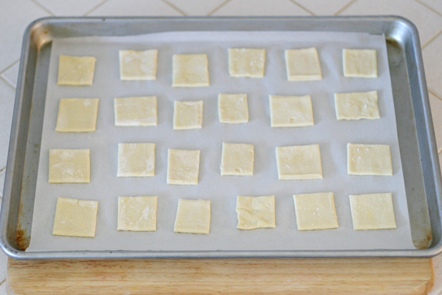 Baking puff pastry (for Turkey Pesto Appetizer) - glorioustreats.com