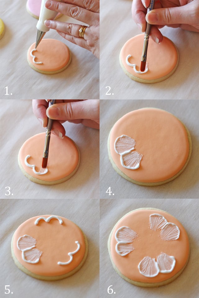 How to do brush emboridery on cookies - glorioustreats.com