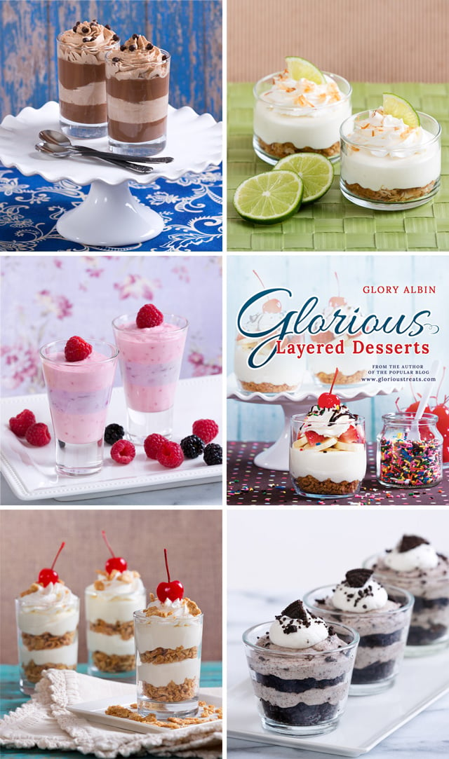 Glorious Layered Desserts Cookbook - available on Amazon and glorioustreats.com