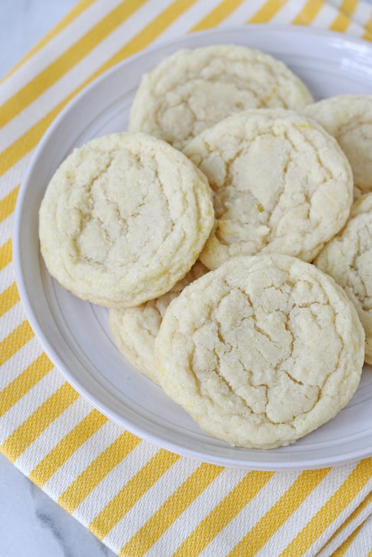 Chewy Lemon Sugar Cookies - via GloriousTreats.com